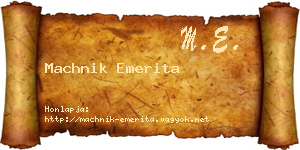 Machnik Emerita névjegykártya